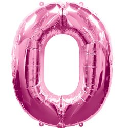 Ballon feuille chiffre 0 Rose