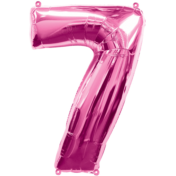 Ballon feuille chiffre 7 Rose