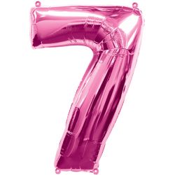 Ballon feuille chiffre 7 Rose