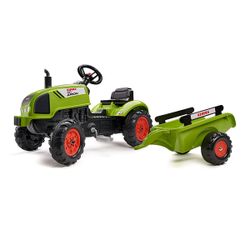 Tracteur à pédales Claas avec remorque