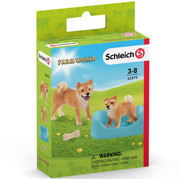 Figurines Mère et chiot Shiba Inu