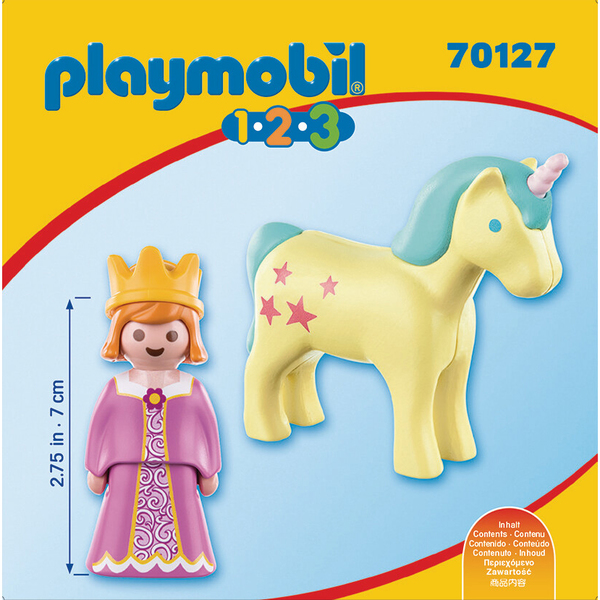 70127 - Playmobil 1.2.3 Princesse et licorne