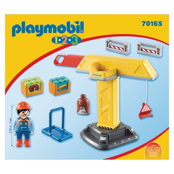 70165 - Playmobil 1.2.3 - Grue de chantier