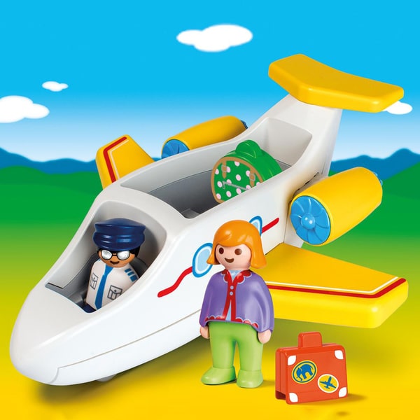 70185 - Playmobil 1.2.3 - Avion avec pilote et vacancière