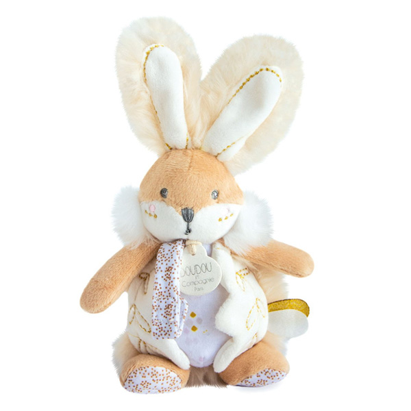 Doudou lapin sucre attache-sucette