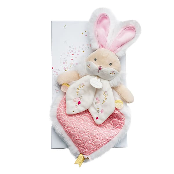 Doudou lapin sucre rose