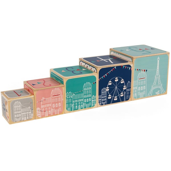 Pyramide en bois 5 cubes Sophie la Girafe