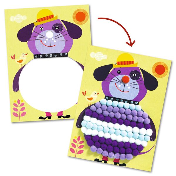 Kit tableaux de pompons - Des chiens à caresser