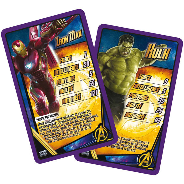 Jeu de cartes Top Trumps Avengers Infinity War