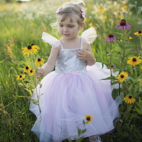 Déguisement robe de princesse à sequins argentés 5-6 ans