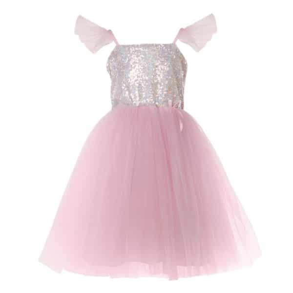 Déguisement robe de princesse à sequins argentés 5-6 ans