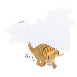 8 invitations dinosaures + enveloppes 