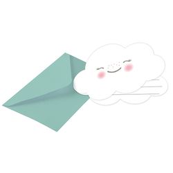 8 cartes d'invitation Rainbow & Cloud