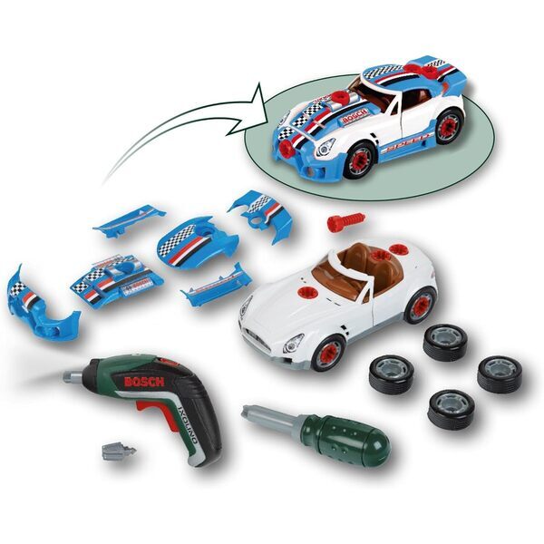 Voiture à assembler avec visseuse électronique Bosch
