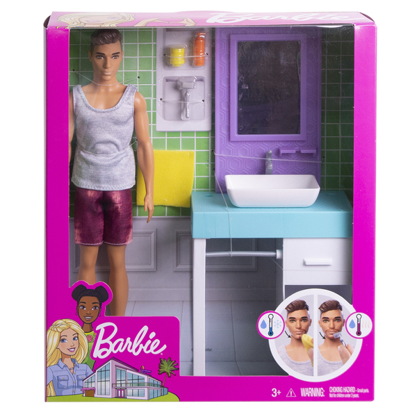 Barbie Coffret Joli Café Cozy avec Poupée Mannequin, Mobilier, Figurine Chat Et 21 Accessoires Dont Théière Qui Change De Couleur, Jouet Enfant, Dès 3 Ans, HKT94