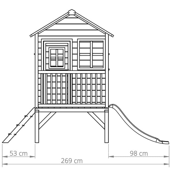 Maison en bois Loft 300 avec toboggan