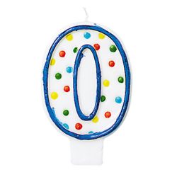 Bougie à pois chiffre 0