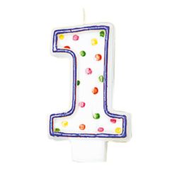 Bougie à pois chiffre 1