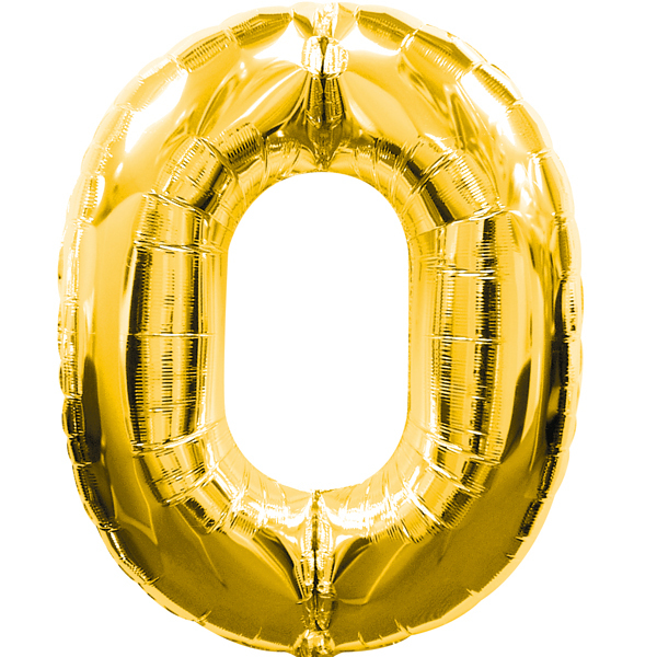 Ballon feuille chiffre 0 Or