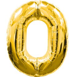 Ballon feuille chiffre 0 Or
