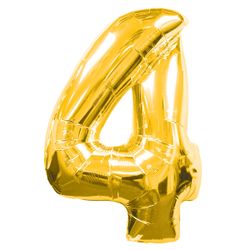 Ballon feuille chiffre 4 Or