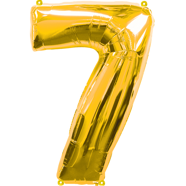 Ballon feuille chiffre 7 Or
