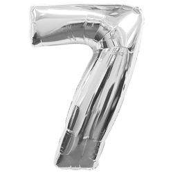 Ballon feuille chiffre 7 argent