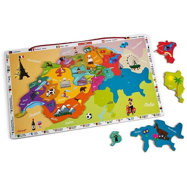 La carte magnétique de Suisse - Puzzle en bois