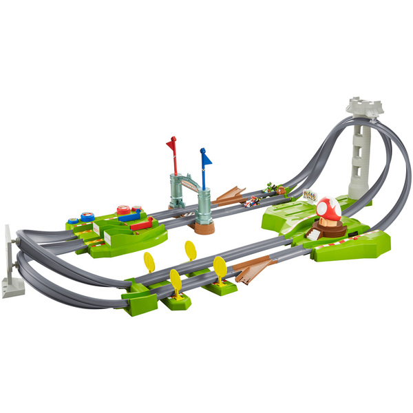 Circuit Deluxe Mario Kart Hot Wheels Mattel King Jouet, Garages et