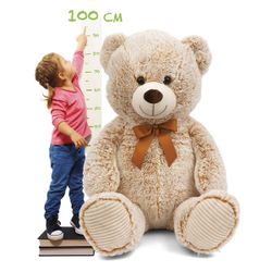 Ours en peluche géant 1 mètre - crème