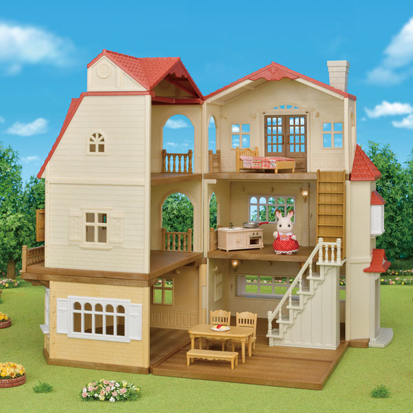 Sylvanian Families - 5302 - Coffret la grande maison éclairée et le cosy cottage du village