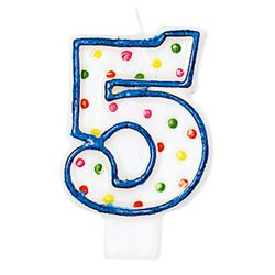 Bougie à pois chiffre 5