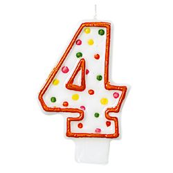 Bougie à pois chiffre 4