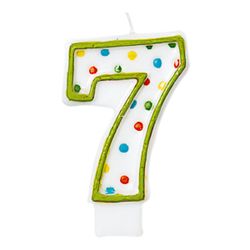 Bougie à pois chiffre 7