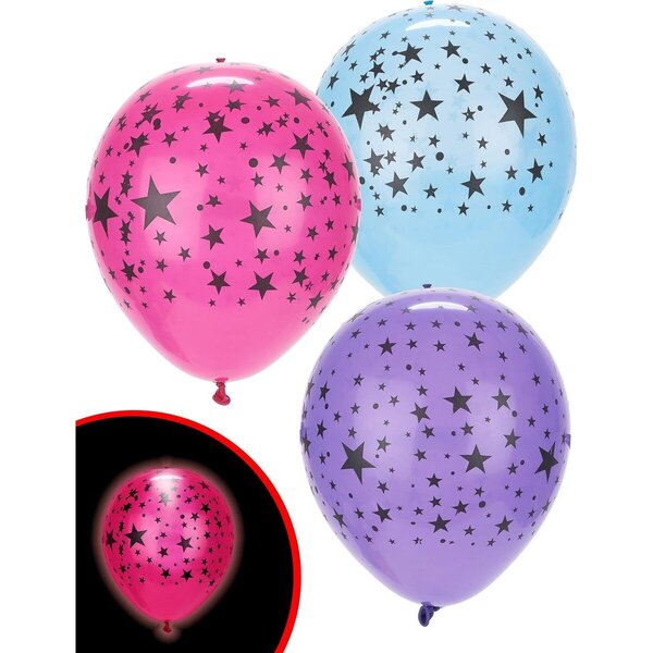 5 Ballons LED Assortis Étoiles