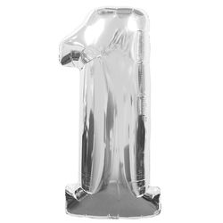 Ballon feuille chiffre 1 argent