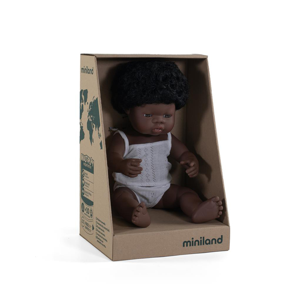 Poupon fille africaine Miniland 38 cm