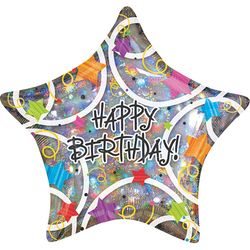 Ballon scintillant étoile joyeux anniversaire