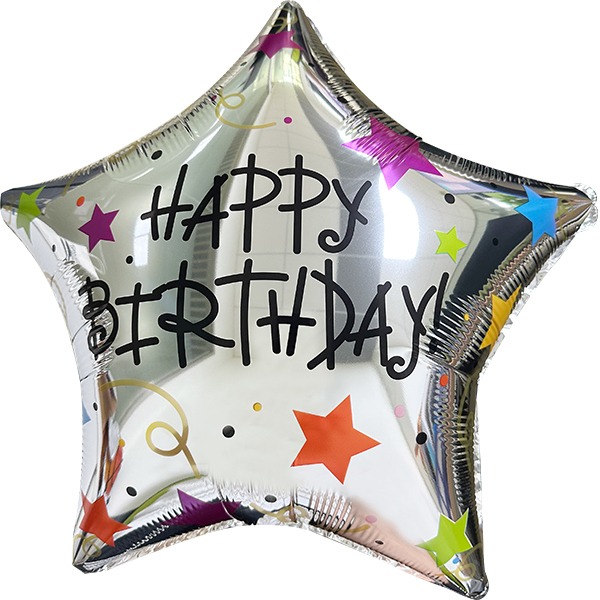 Ballon scintillant étoile joyeux anniversaire
