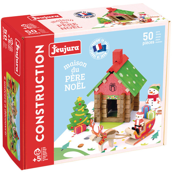 Jeu de construction en bois la maison du Père Noël 50 pièces