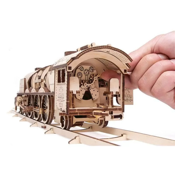 Train à vapeur V-Express - Modèle mécanique en bois