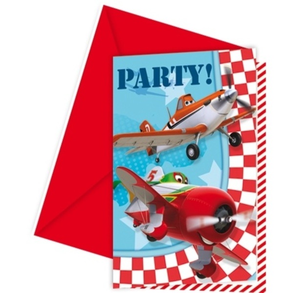 Planes 6 invitations et enveloppes