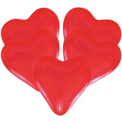 5 ballons cœur rouge