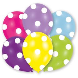 6 Ballons latex à pois