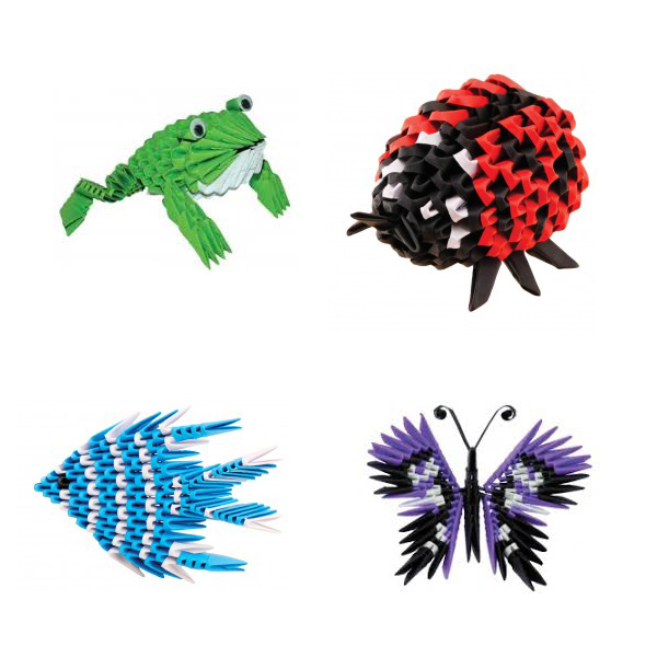 Origami 3D 4 animaux 555 pcs