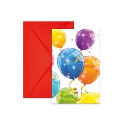 6 cartons d'invitation Sparkling Balloons