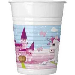 8 gobelets en plastique licorne
