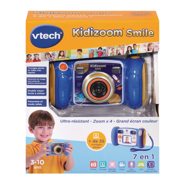 Appareil photo Kidizoom Smile bleu VTech : King Jouet, Appareils photo et  camera VTech - Jeux électroniques