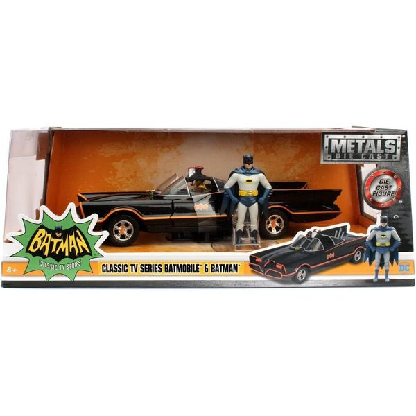 Batmobile 1966 avec figurines Batman et Robin