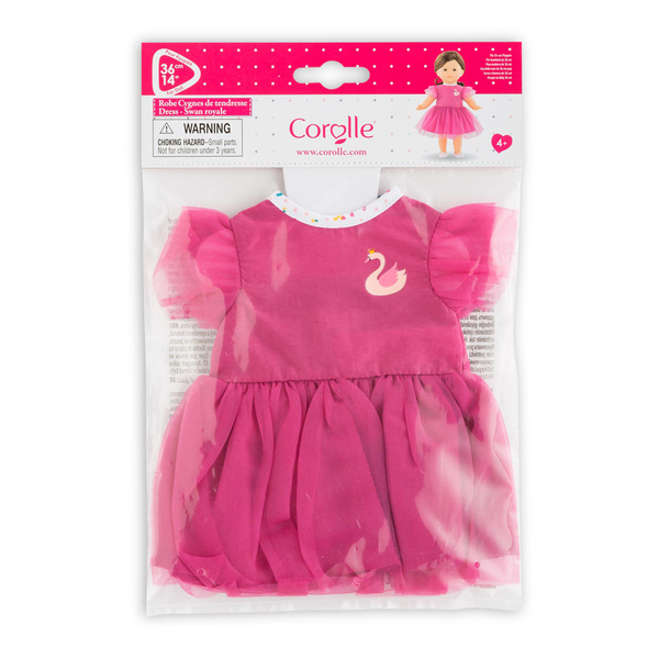 Robe cygnes de tendresse pour poupée de 36 cm